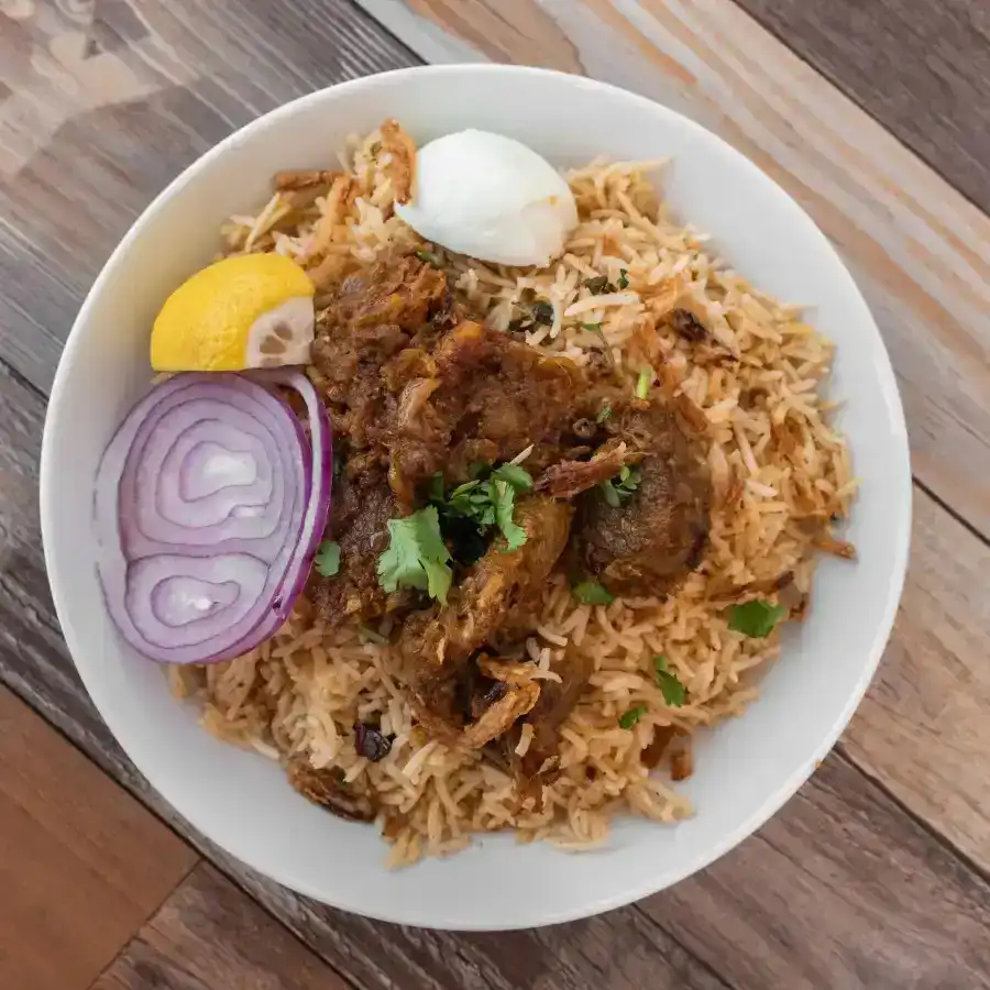 Mutton Fry Piece Biryani at Aha Biryanis - Farmington hills