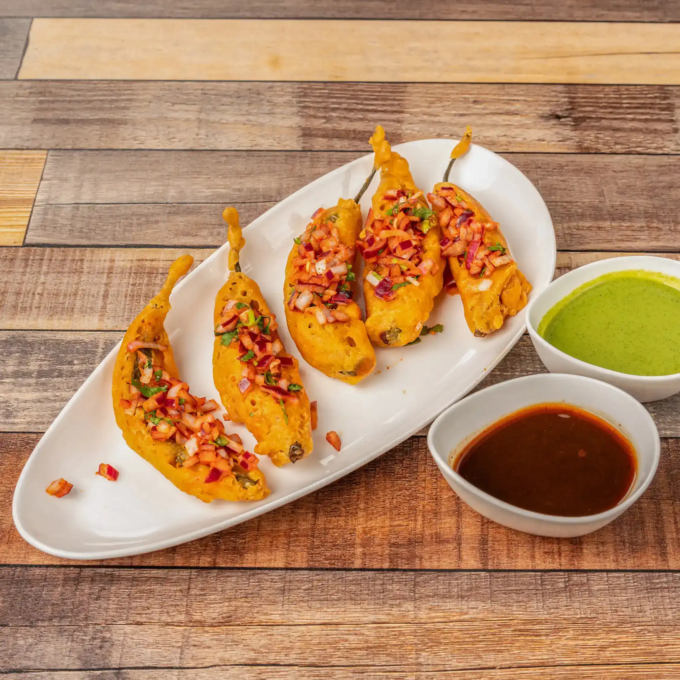 Stuffed Mirchi Bajji at Aha Biryanis - Farmington hills