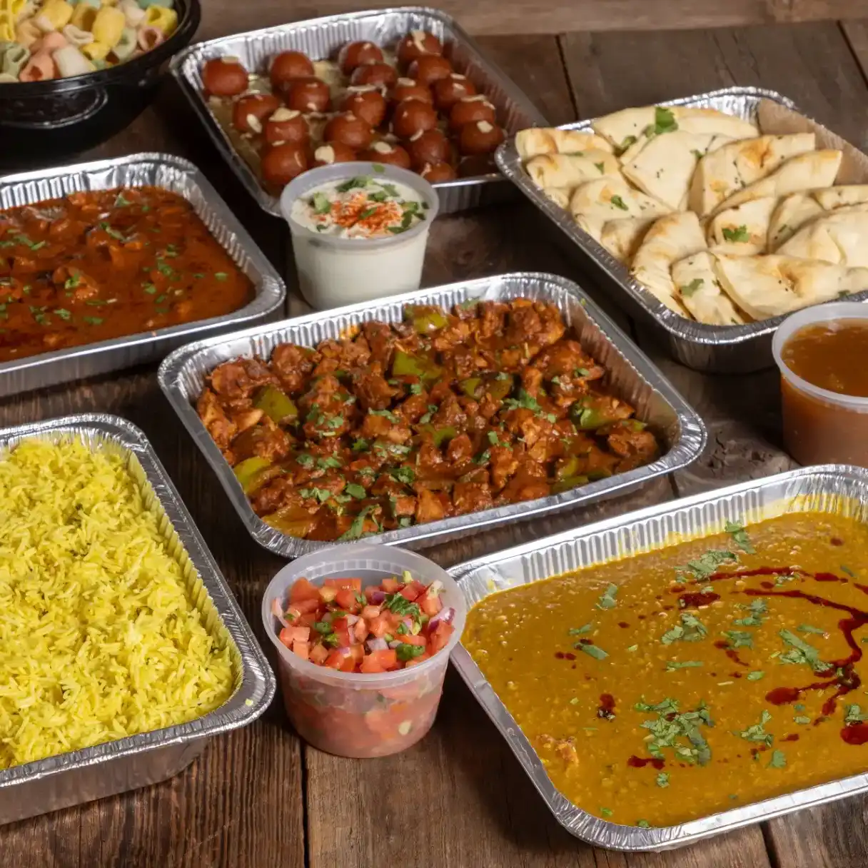 Goat Family Pack — Default goatdum, ck 65 , Gulab jamun at Aha Biryanis - Farmington hills, Farmington Hills