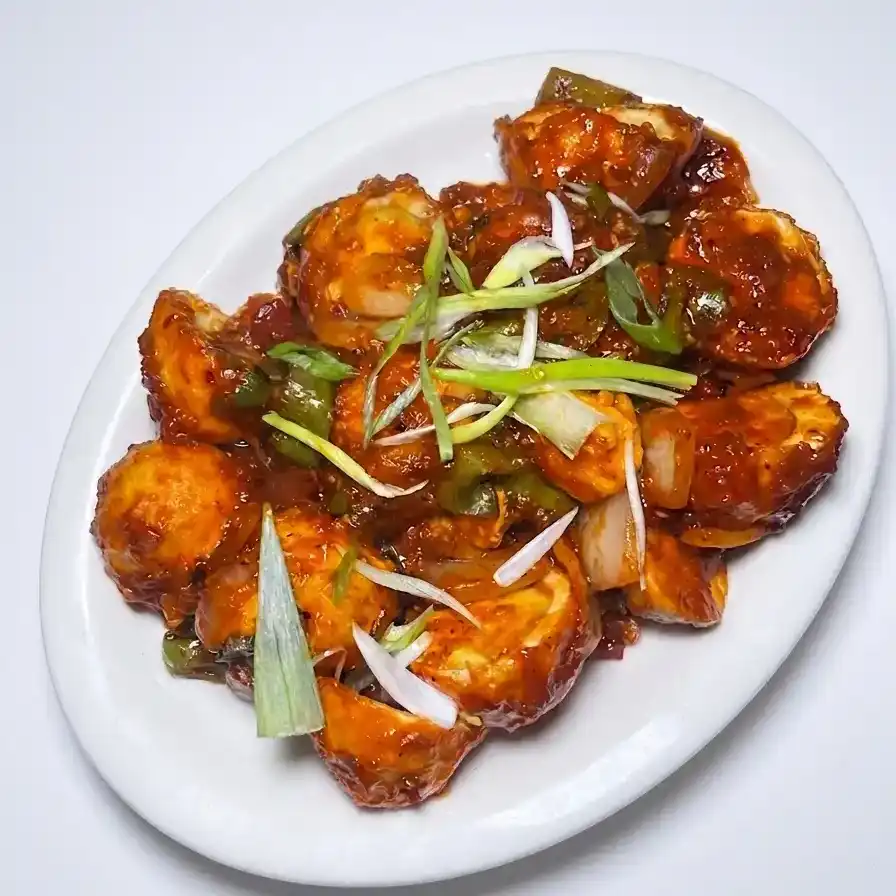Chilli Egg — Experience our Chilli Egg - a spicy dish made from boiled eggs tossed at Konaseema Cuisine, North Brunswick