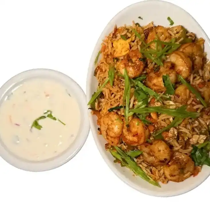 Shrimp Fried Rice — Fragrant, wok-tossed rice with succulent shrimp, fresh vegetables, and at Konaseema Cuisine, North Brunswick