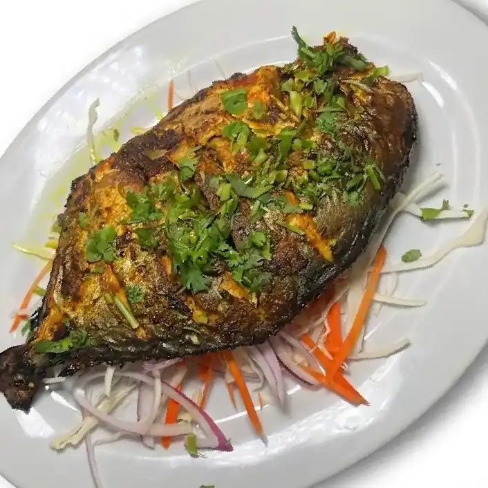 Pomfret Tandoori — Savor the delightfully marinated, tandoor-cooked Pomfret Tandoori at Konaseema Rocky Hill, Rocky Hill
