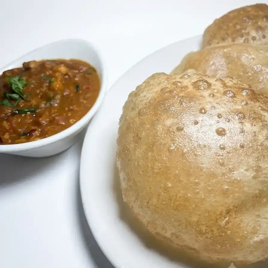 Poori (3 Pcs) with channa Masala at Konaseema Rocky Hill, Rocky Hill