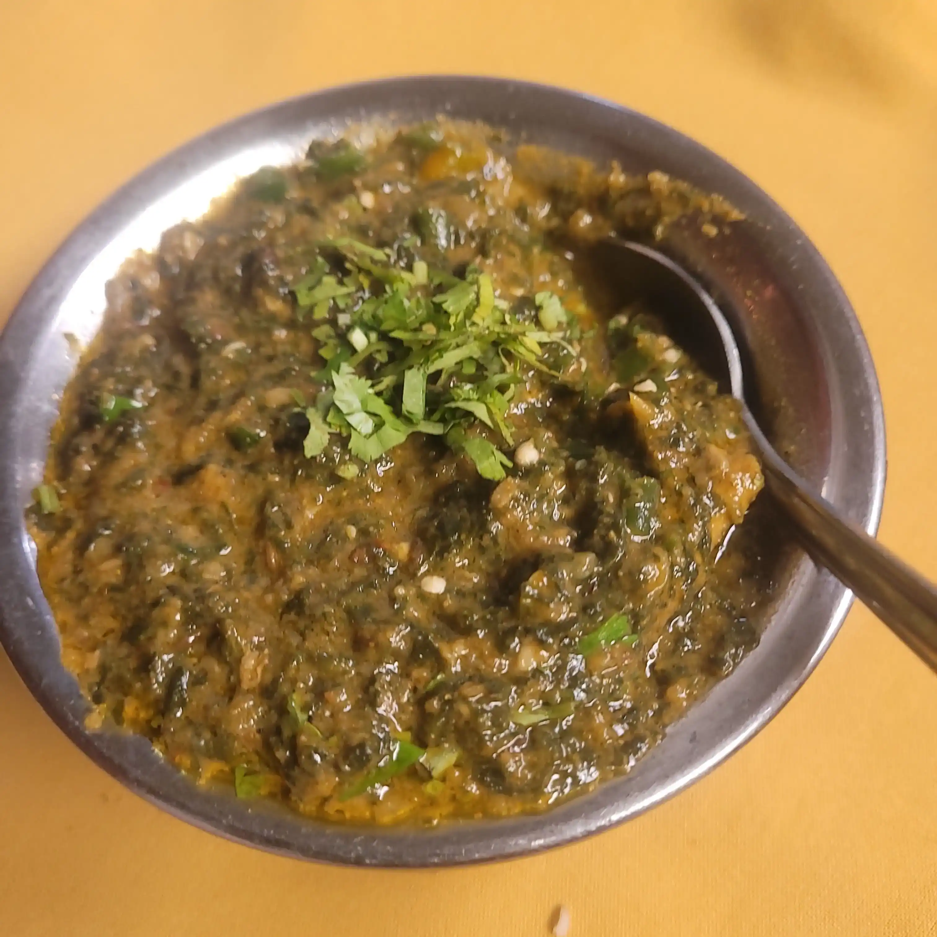 Chicken Saag med or spicy only at Tulsi