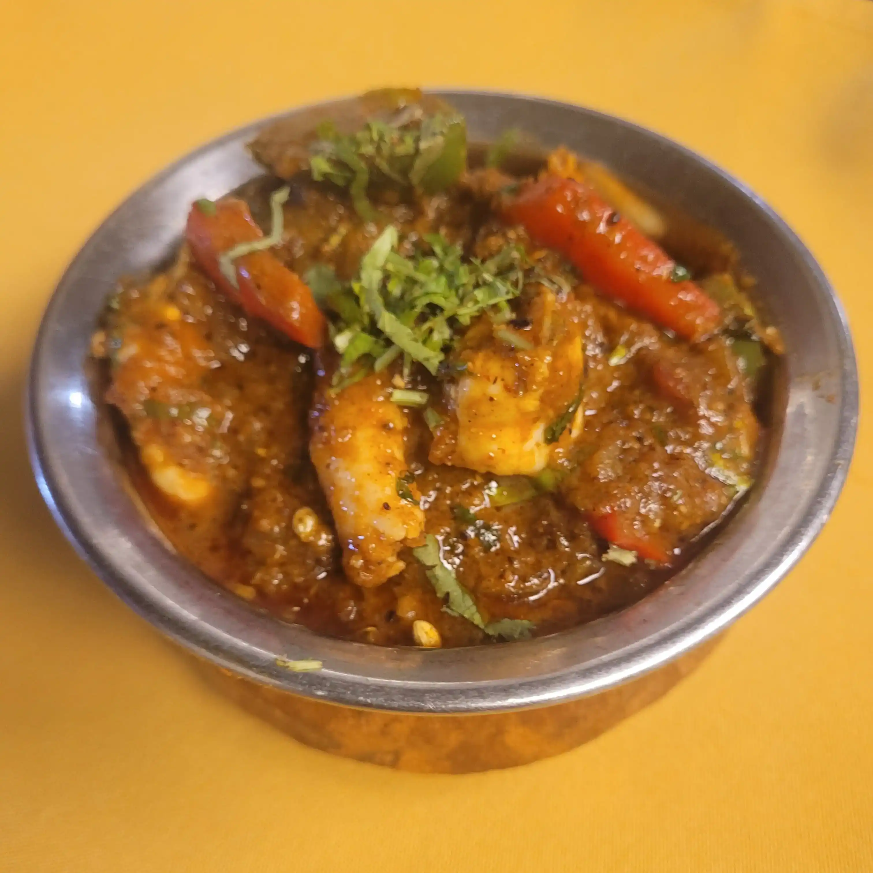 Shrimp Kadhai lunch -16oz Med or spicy only at Tulsi